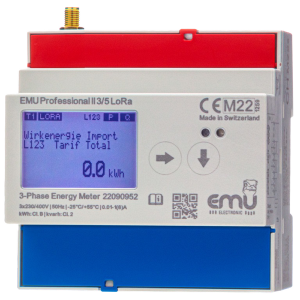 EMU Pro II 3/5 LoRa-energimåler med SMA-tilslutning