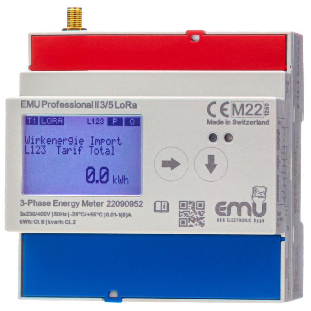 EMU Pro II 3/5 LoRa-energimåler med SMA-tilslutning