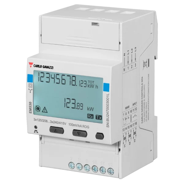 EM530DINRG53XS1X EM530 RG CG Indirect 3 Phase to Rogowski coils Modbus
